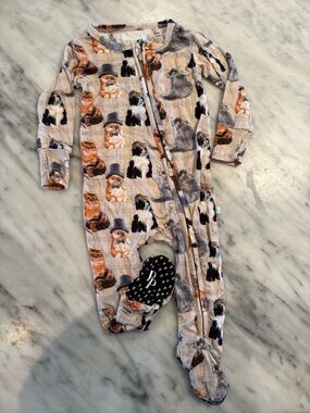 Posh peanut classic cats footie - 9-12mo